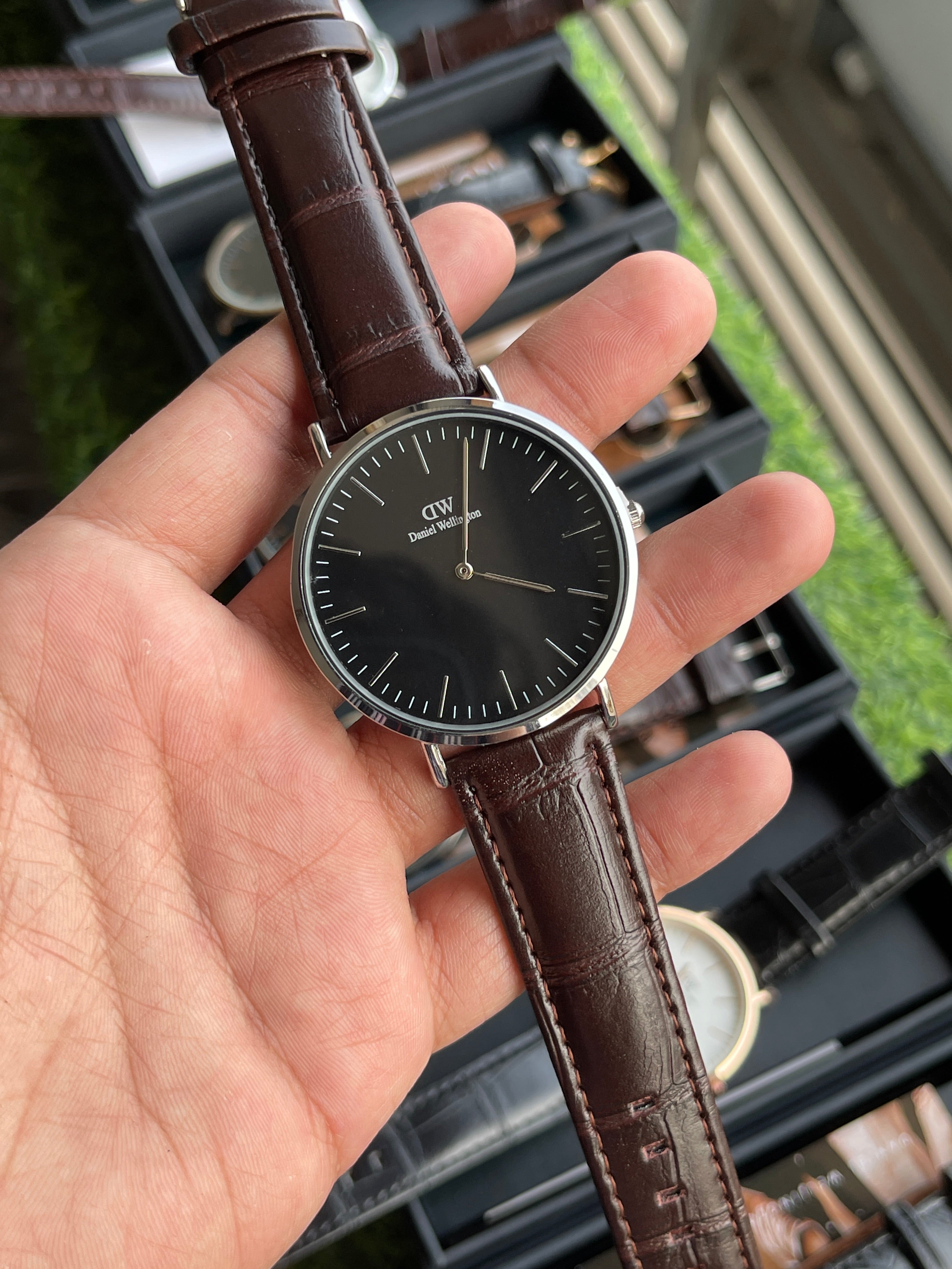 RC Daniiel Welliington | Black Dial × Brown Leather Strap