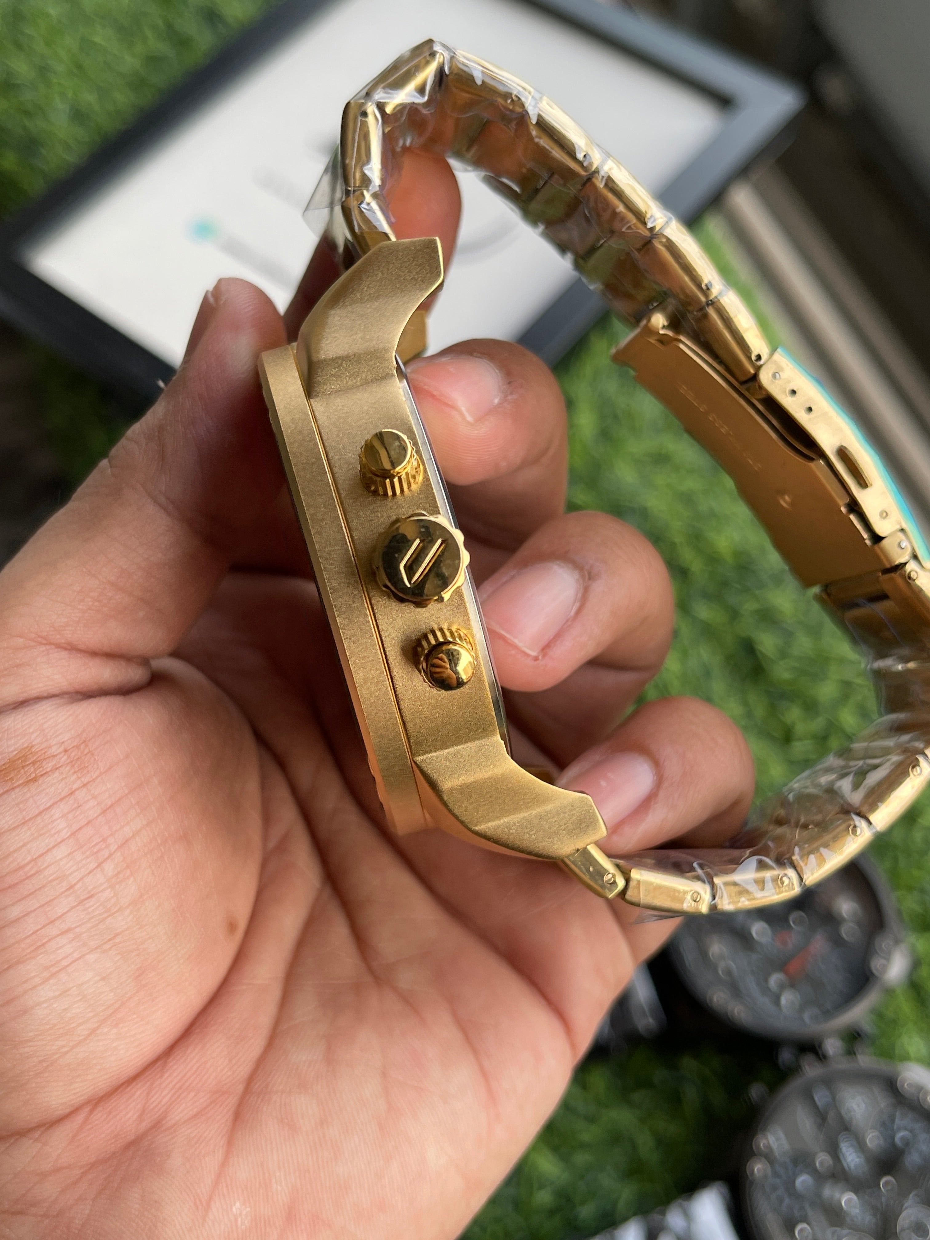 RC Diiesel Mega Chief Dual-Time Chronograph – Gold Stainless Steel Edition