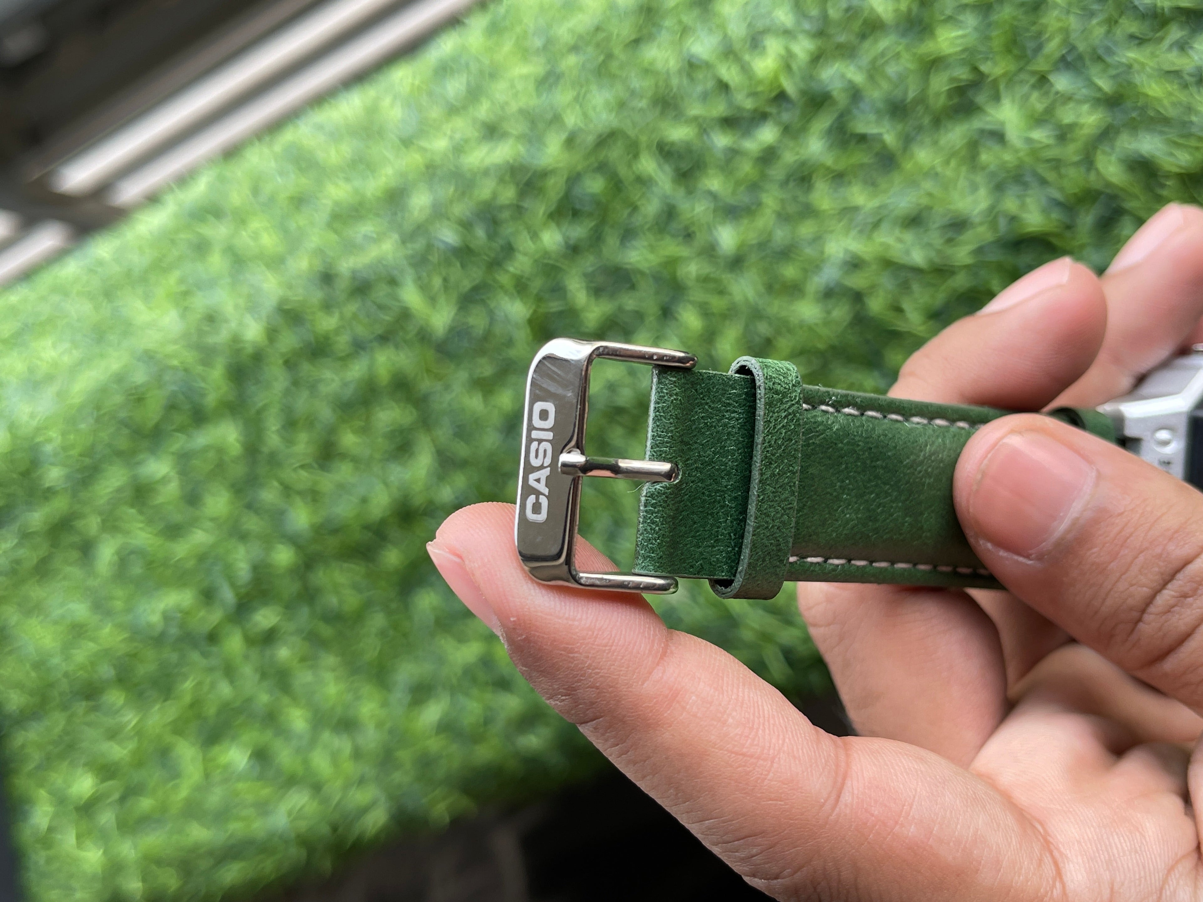 RC Casiio World Time Digital – Green Leather Edition