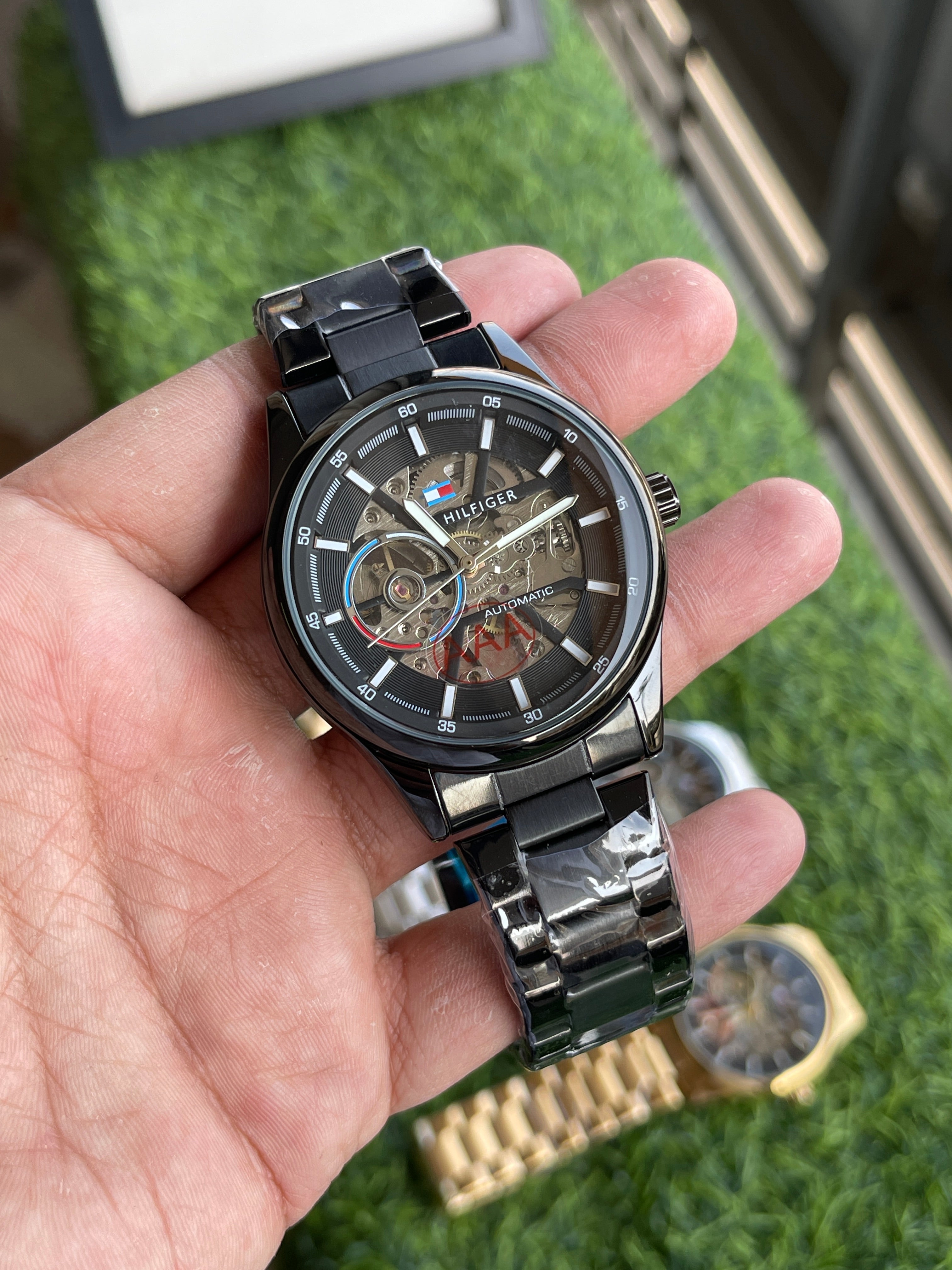 RC Tommy Automatic Skeleton Watch – All-Black Edition