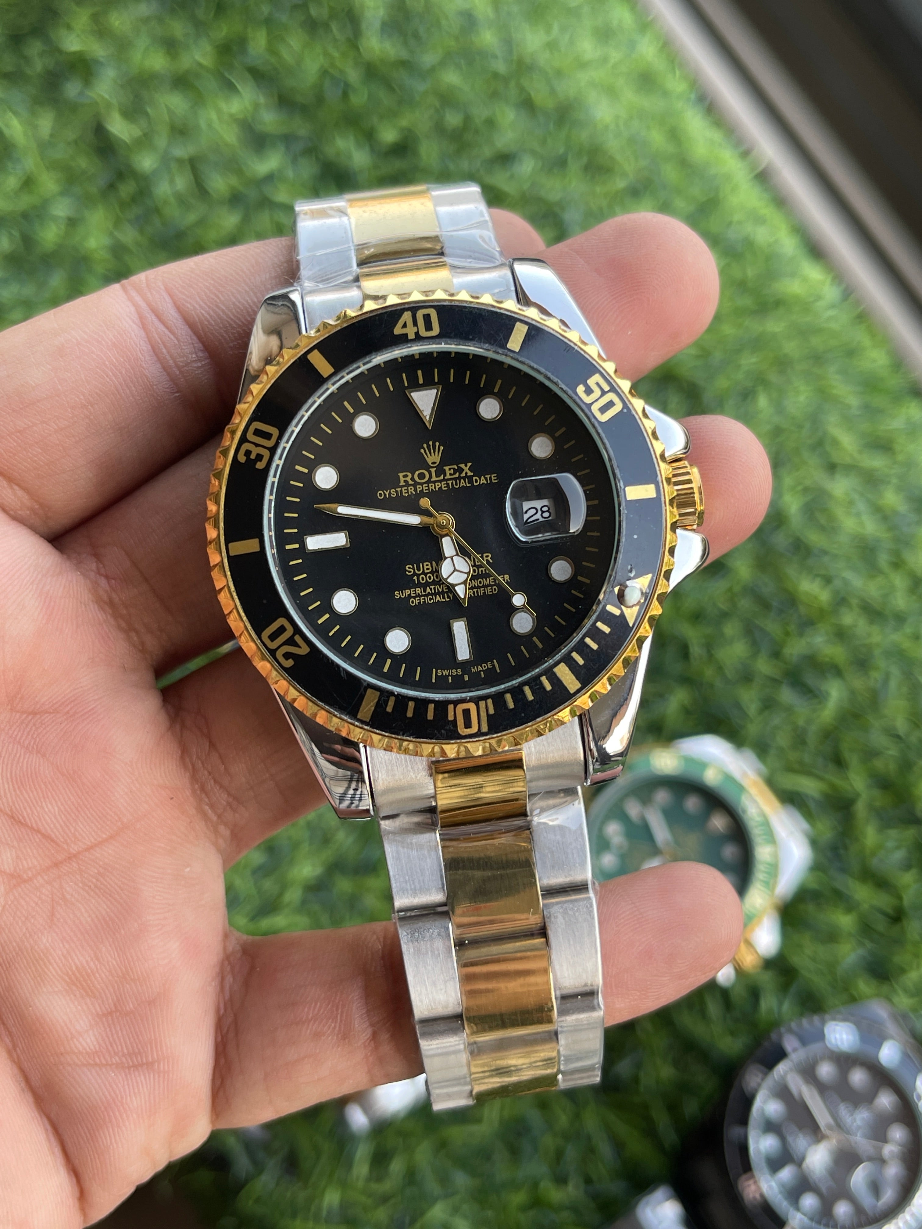 RC RLX Submariner Black Dial – Two-Tone Silver & Gold Strap