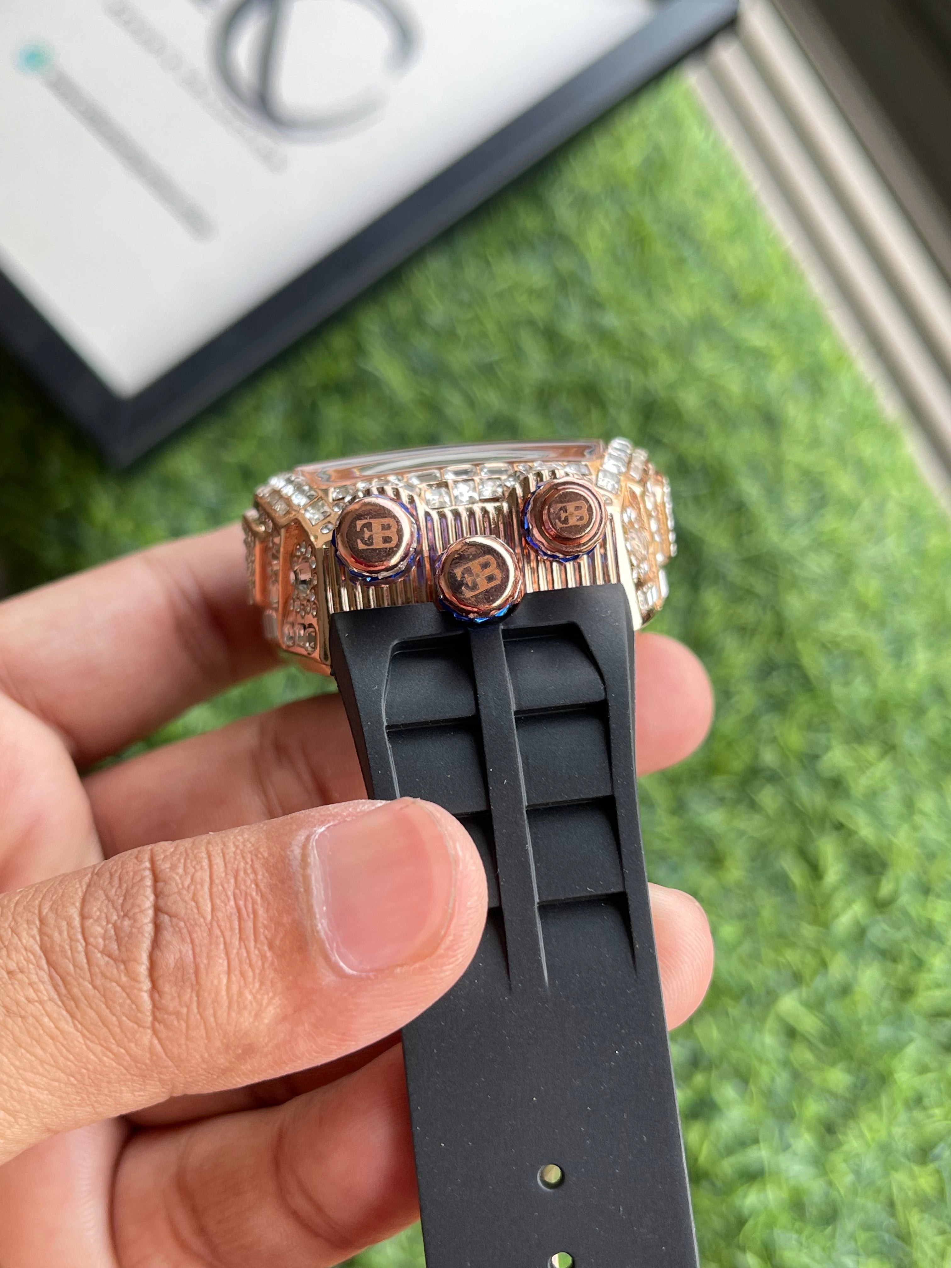 RC Jaacob & Co. Bugatti Skeleton Diamond Edition – Rose Gold & Black Strap