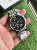 RC Emporiio Armanii Chronograph Classic Dial Premium Watch (Silver-Black)