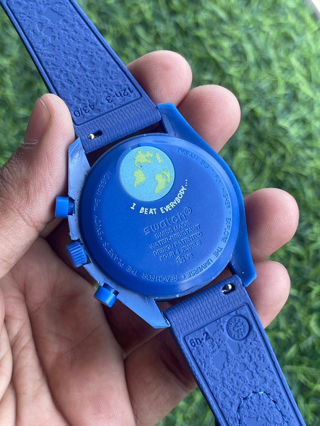 RC Omegaa x Swatch MoonSwatch “Neptune” Blue Chronograph