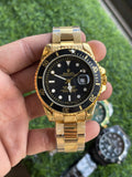 RC RLX Submariner Black Dial – Gold Stainless Steel Strap