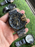 RC Diiesel Chronograph Watch – Black Strap & Black Dial with Gold Accents