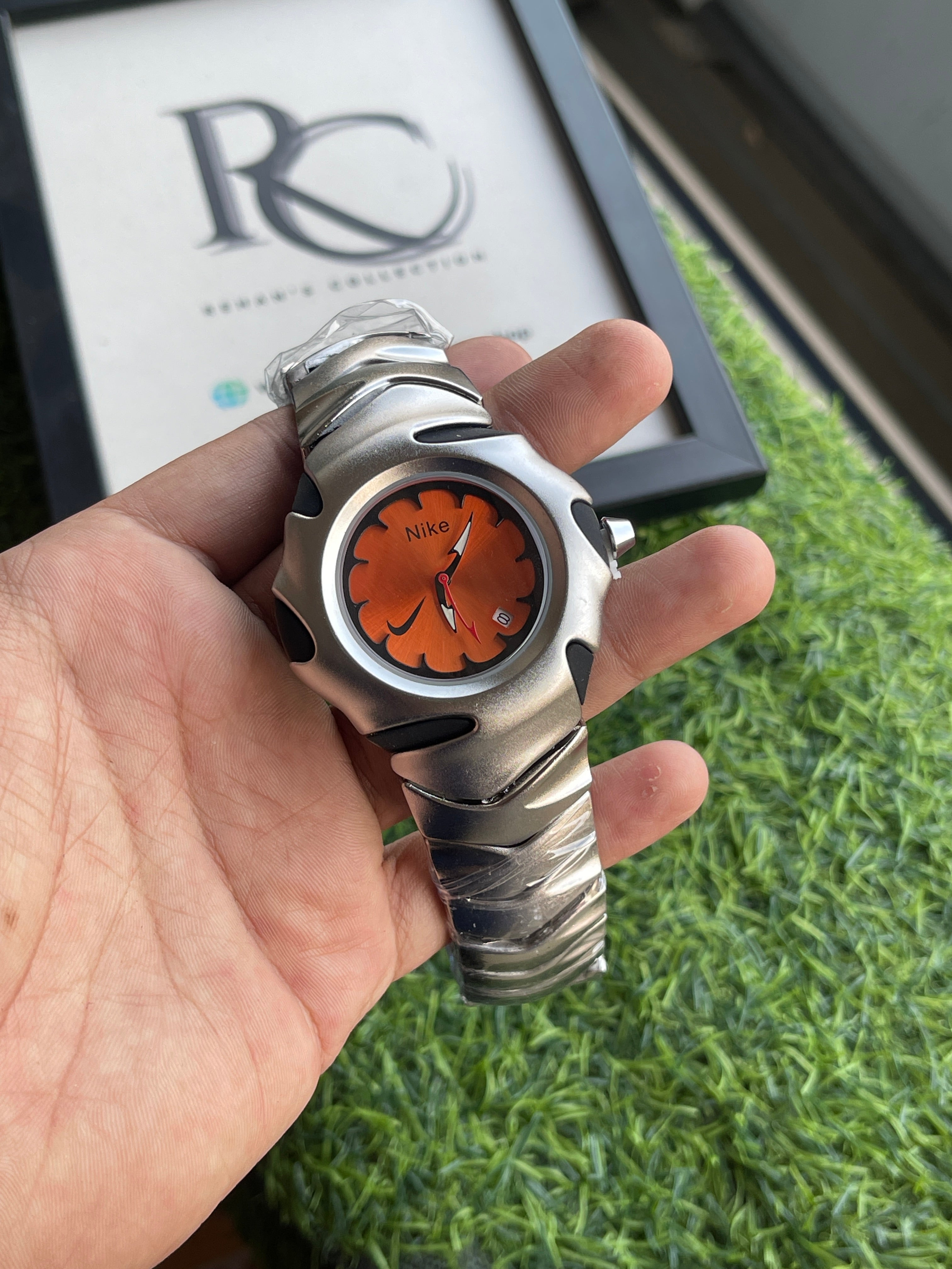 RC Nikee Sport Watch – Silver & Orange Dial