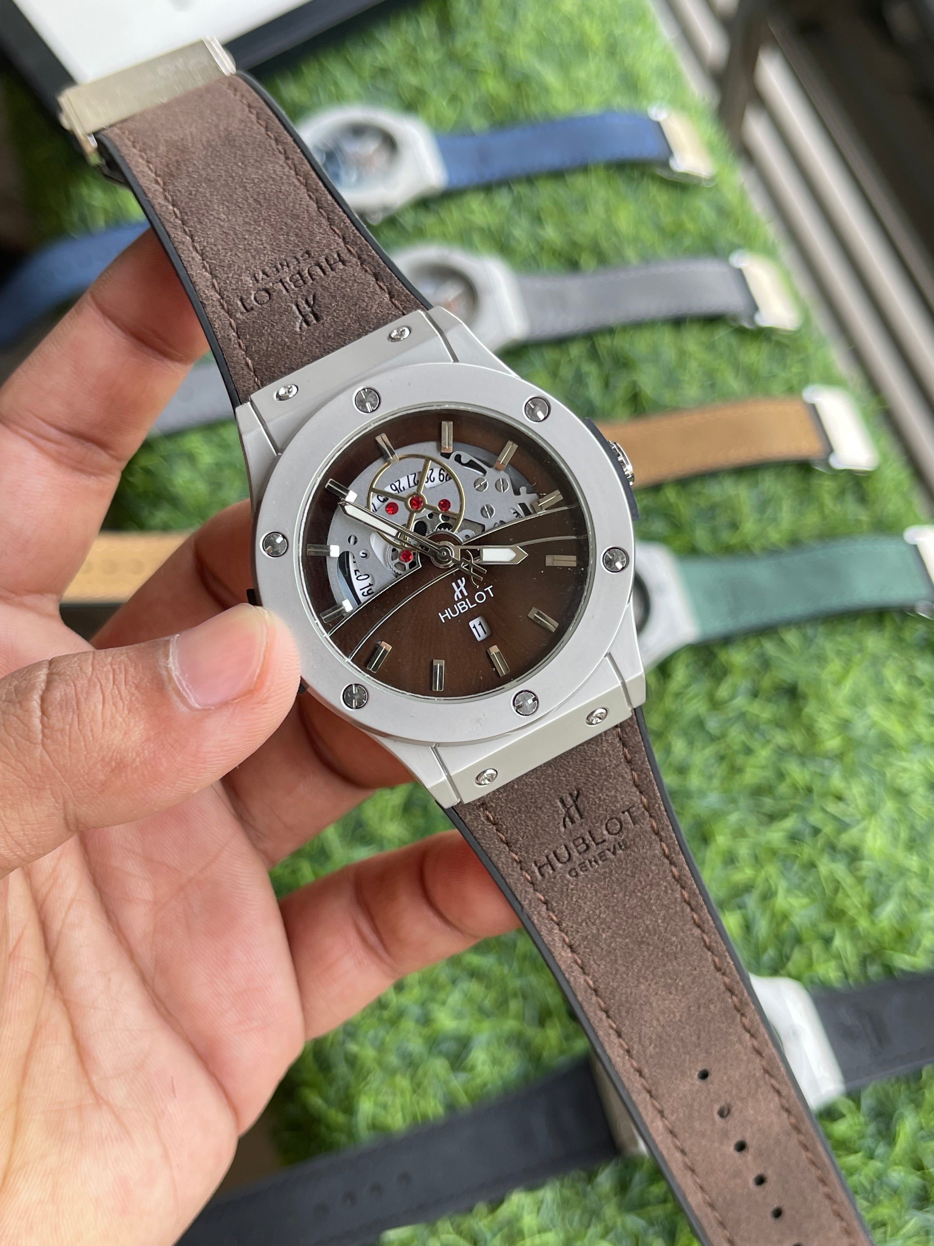 RC Hublt Luxury Skeleton-Dial Sports Watch