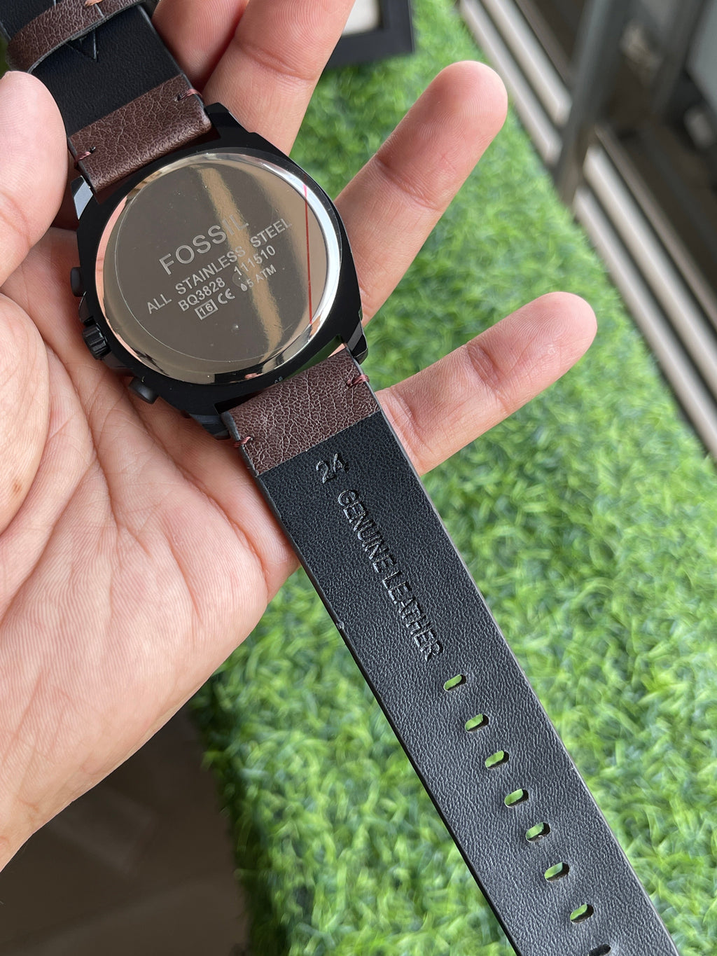 RC Fossiil Chronograph – Black & Brown Leather Edition