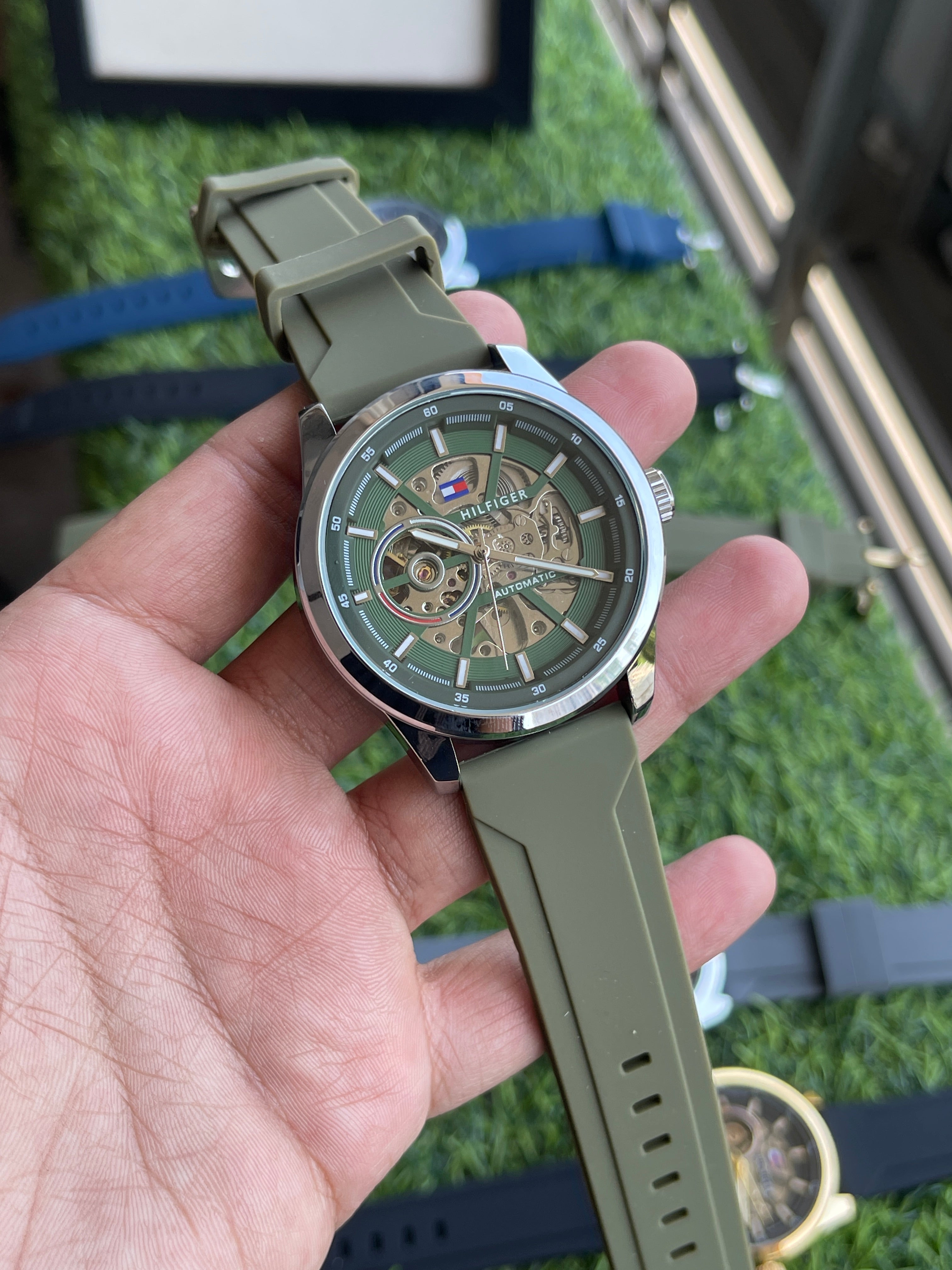 RC Tommy Hilfiger Automatic Skeleton Fusion Series (silver-green)
