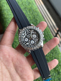 RC RLX Tiger Edition Silver Crystal Chronograph – Classic Black Strap
