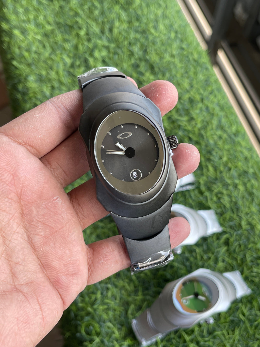 RC Oaakley-Style Black Sport Watch – Minimal Dial