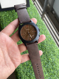 RC Fossiil Chronograph – Black & Brown Leather Edition
