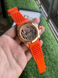 RC Jaacob & Co. (ram janmbhumi) Style Skeleton “Orange Blaze” Quartz Watch