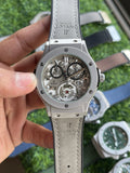 RC Hublt Classic Fusion Silver Skeleton Grey Dial (Grey Strap)