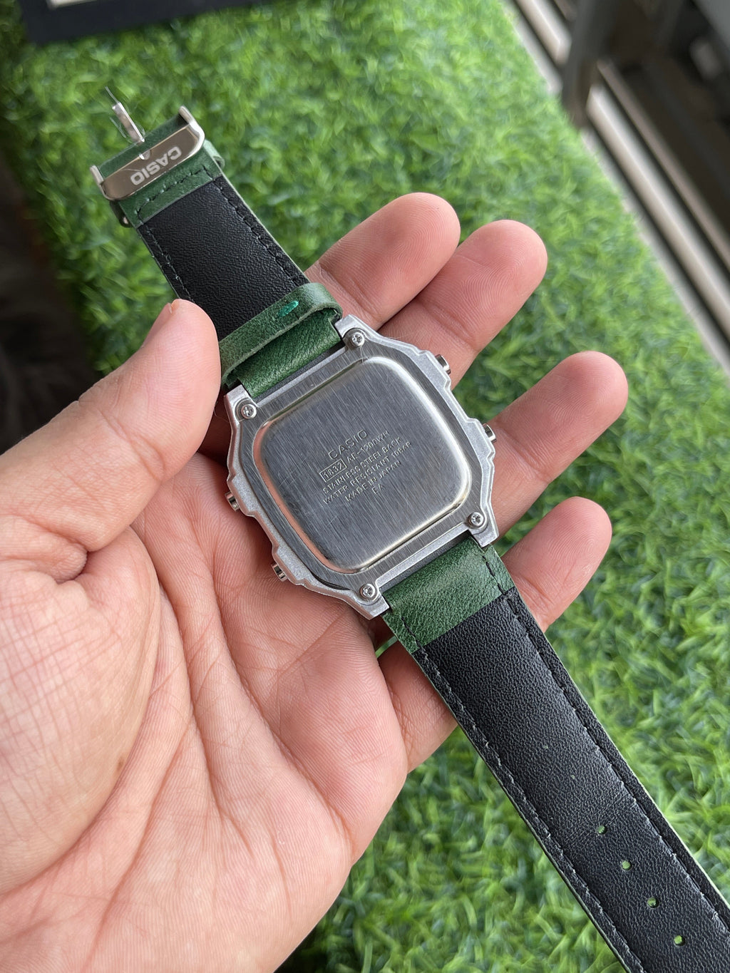 RC Casiio World Time Digital – Green Leather Edition