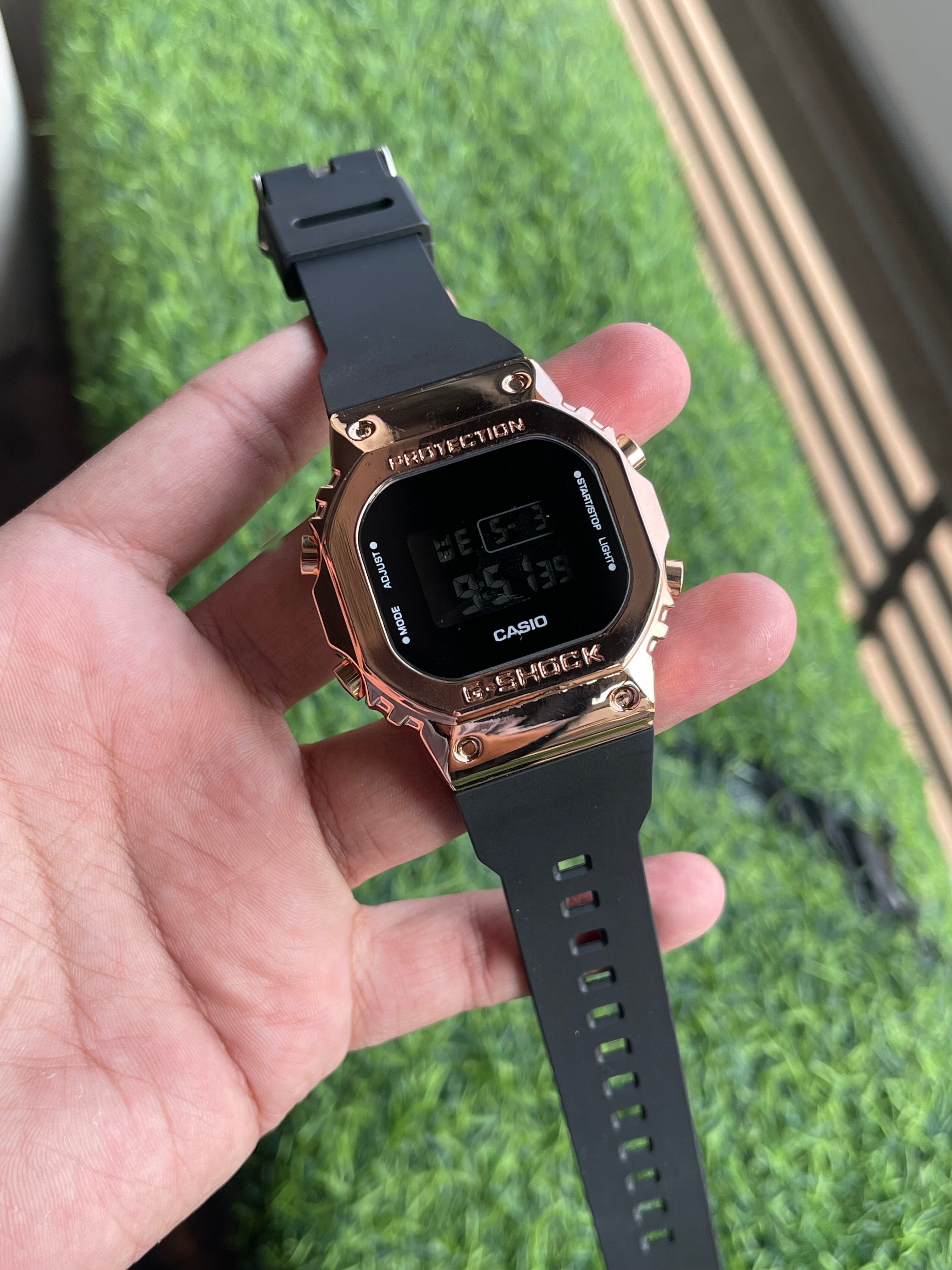 RC Casiio G-Shok GM-5600 Metal Square – Rose Gold Black Edition