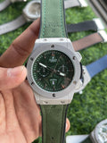 RC Hublt Classic Fusion Silver Case Green Dial Quartz (Green Strap)