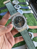 RC Hublt Skeleton Quartz – Olive Green Strap