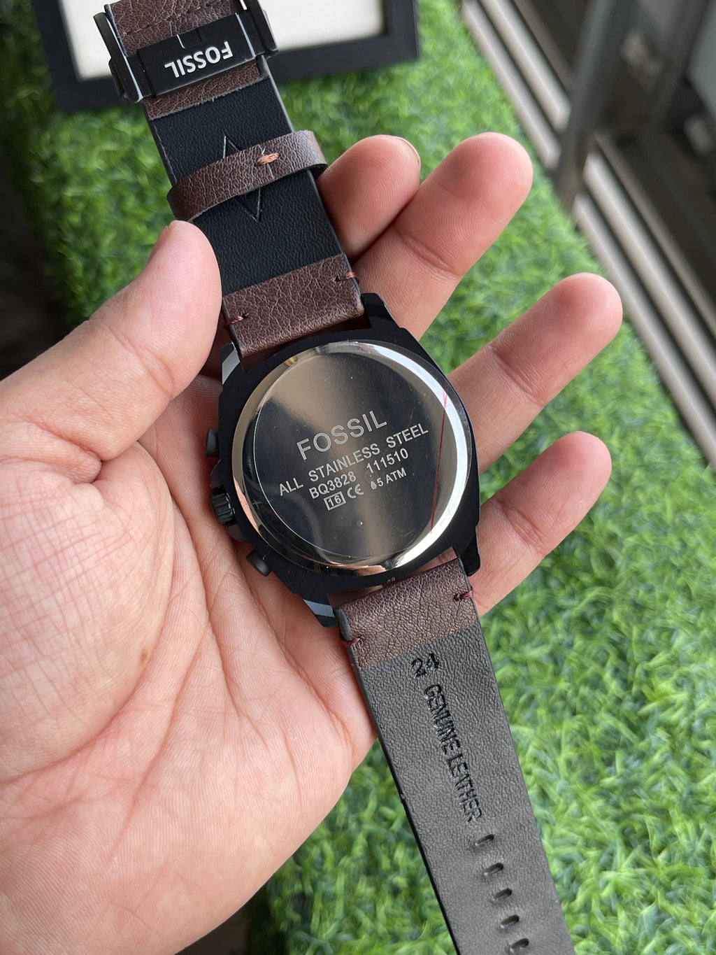 RC Fossiil Chronograph – Black & Brown Leather Edition