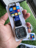 RC Casiio World Time Illuminator Digital Watch (silver-black)