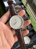 RC Daniiel Welliington | White Dial × Brown Leather Strap