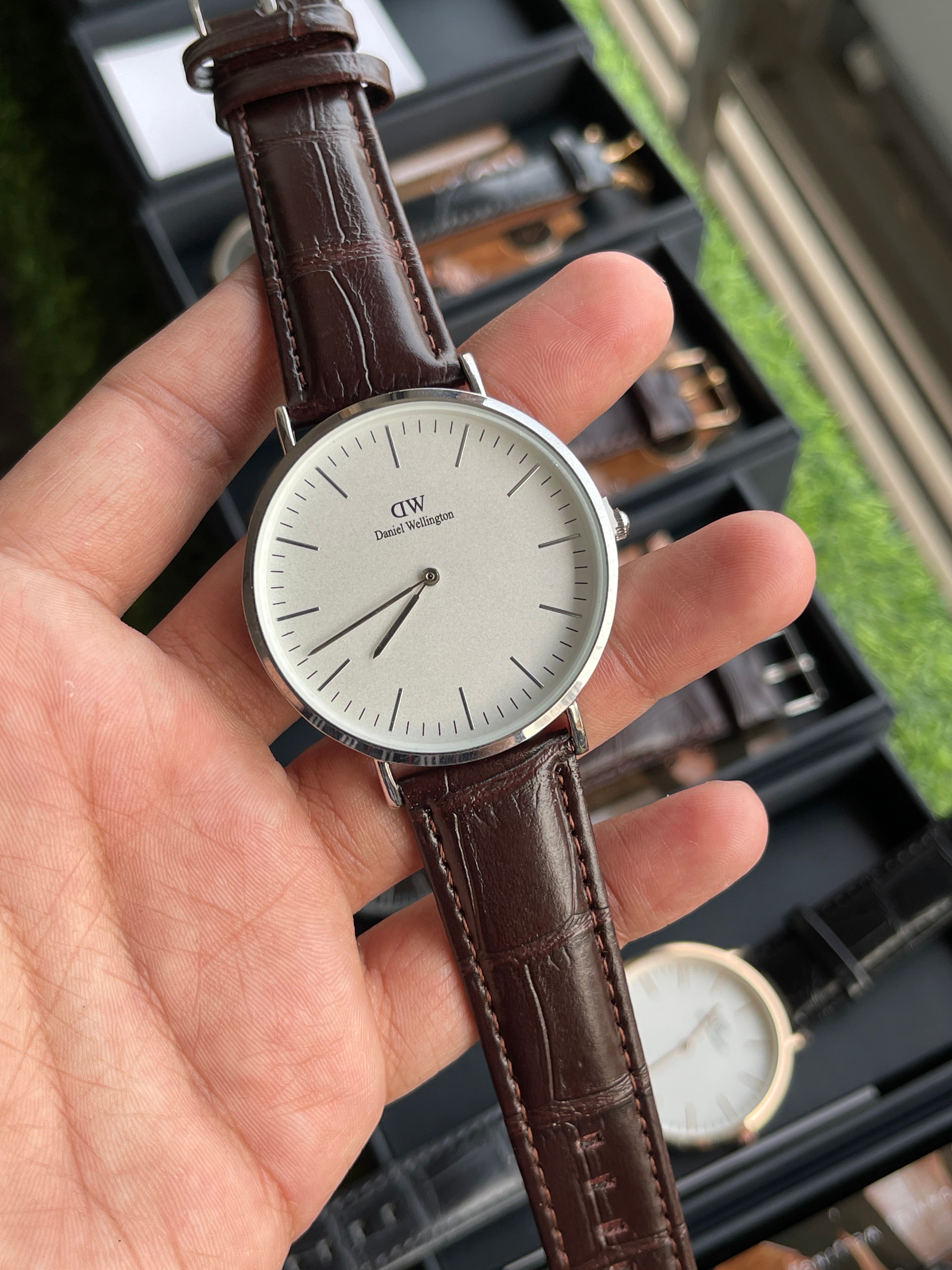 RC Daniiel Welliington | White Dial × Brown Leather Strap