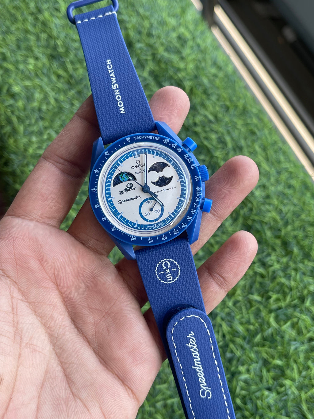 RC Omegaa x Swatch MoonSwatch “Neptune” Blue Chronograph