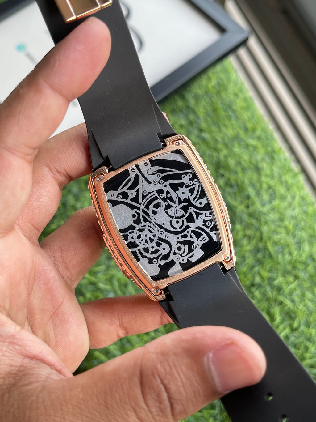 RC Jaacob & Co. Bugatti Skeleton Diamond Edition – Rose Gold & Black Strap