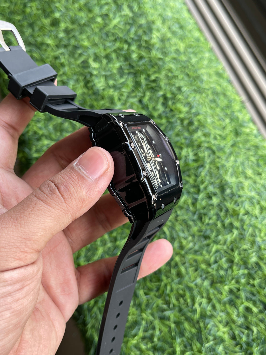 RC Richaard Miille – Black Skeleton Quartz Watch
