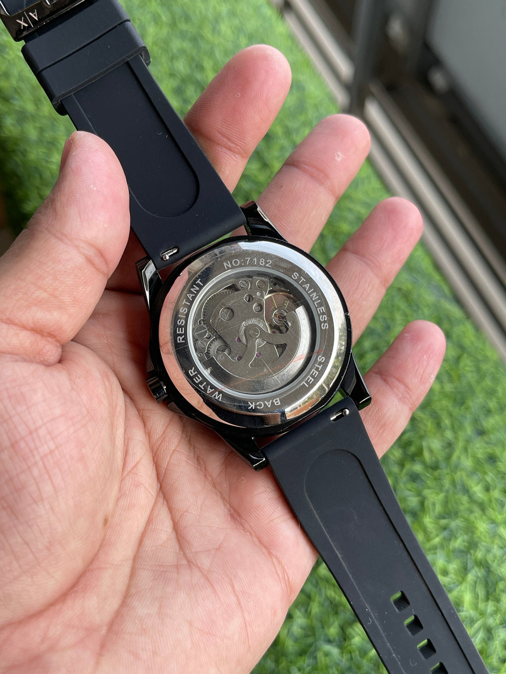 RC Armanii Exchangee (A|X) Automatic – Black Skeleton Dial