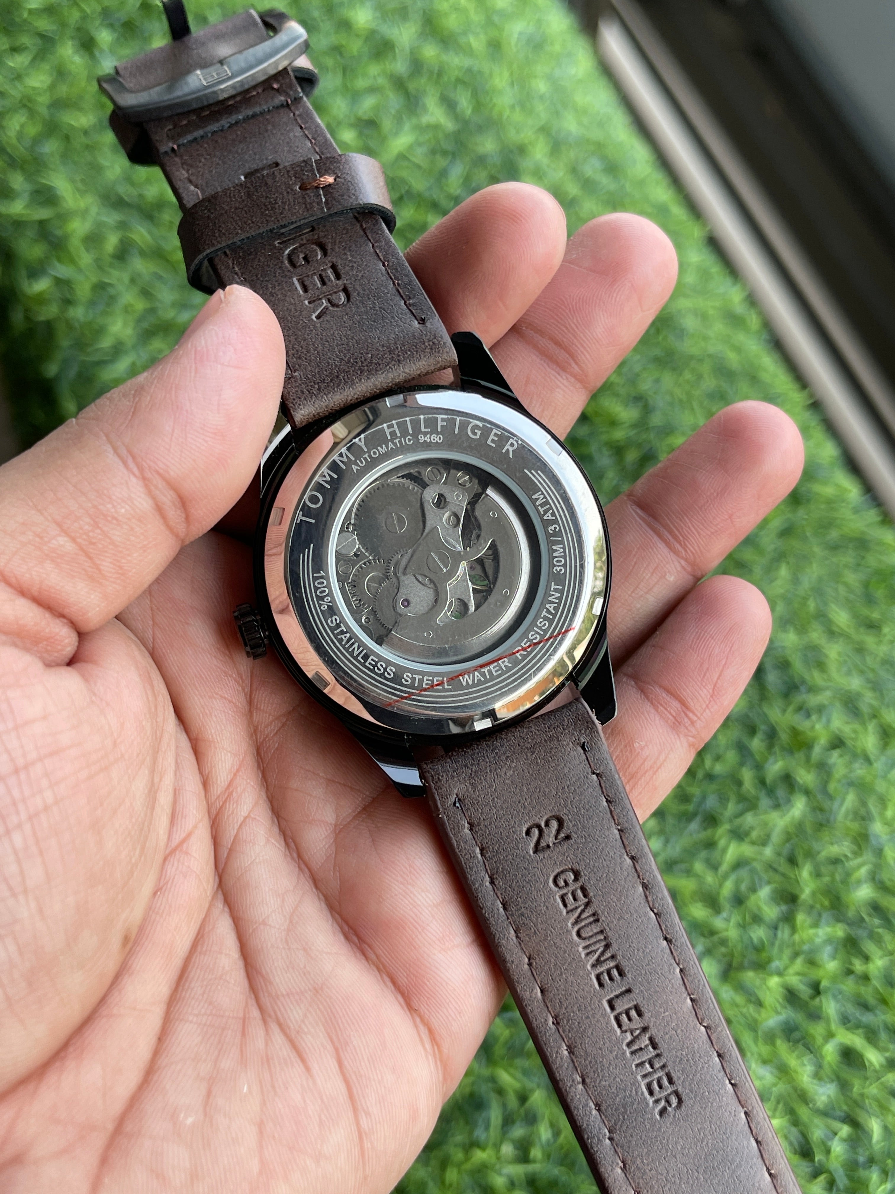 RC Tommy Automatic Skeleton Watch – Brown Leather Strap