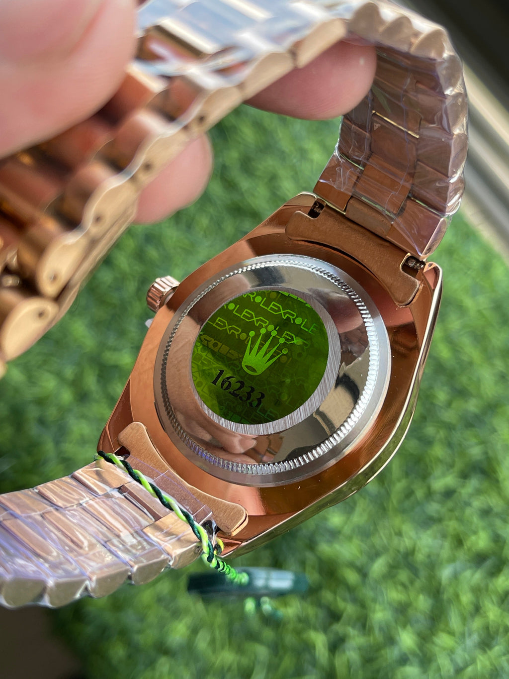 RC RLX Oyster Perpetual Day-Date – Rose Gold President Style Watch