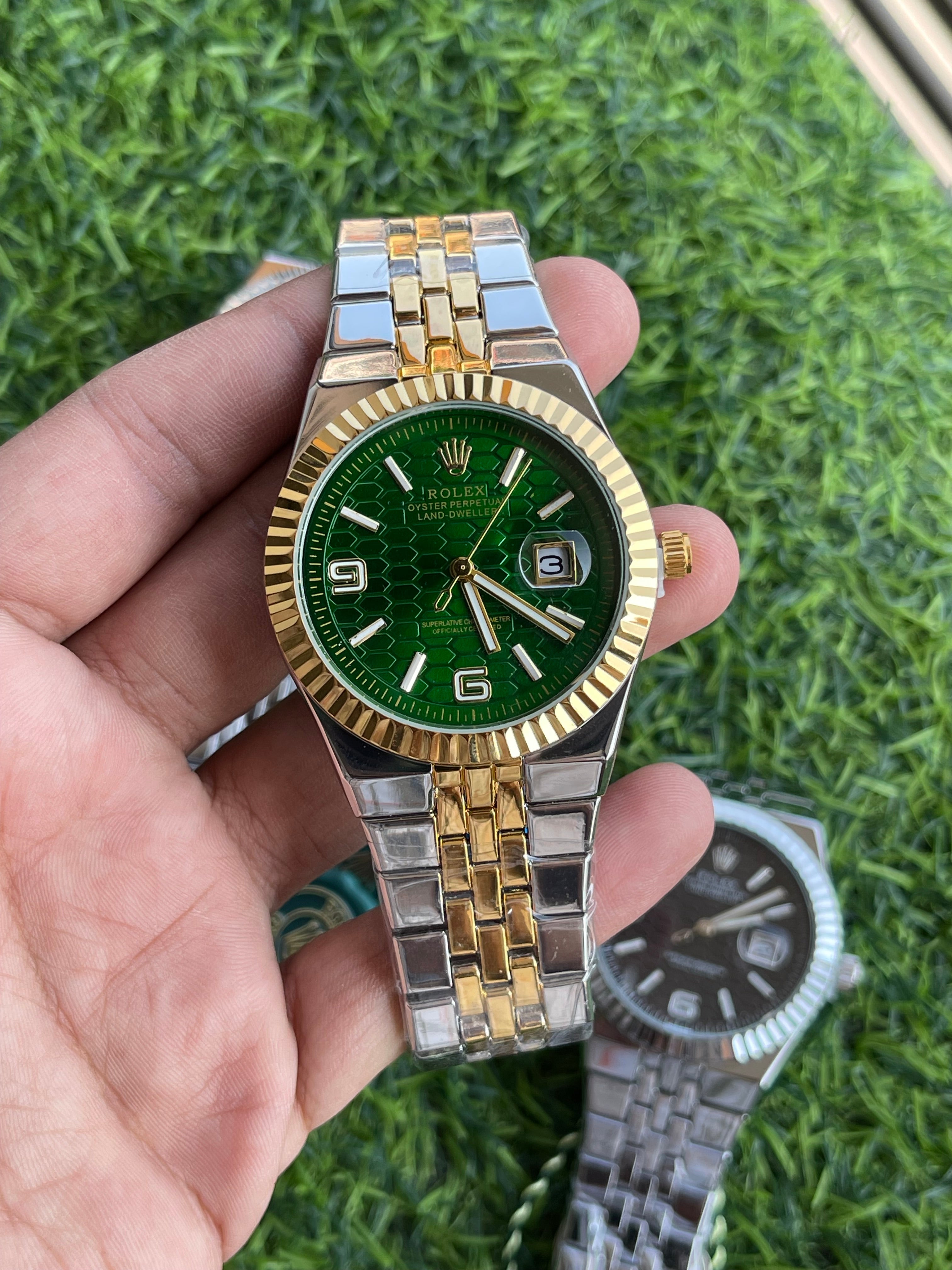 RC RLX Oyster Perpetual Land-Dweller – Two-Tone Green Dial Edition