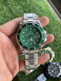 RC RLX Submariner Green Dial – Silver Stainless Steel Strap