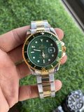 RC RLX Submariner Green Dial – Two-Tone Silver & Gold Strap