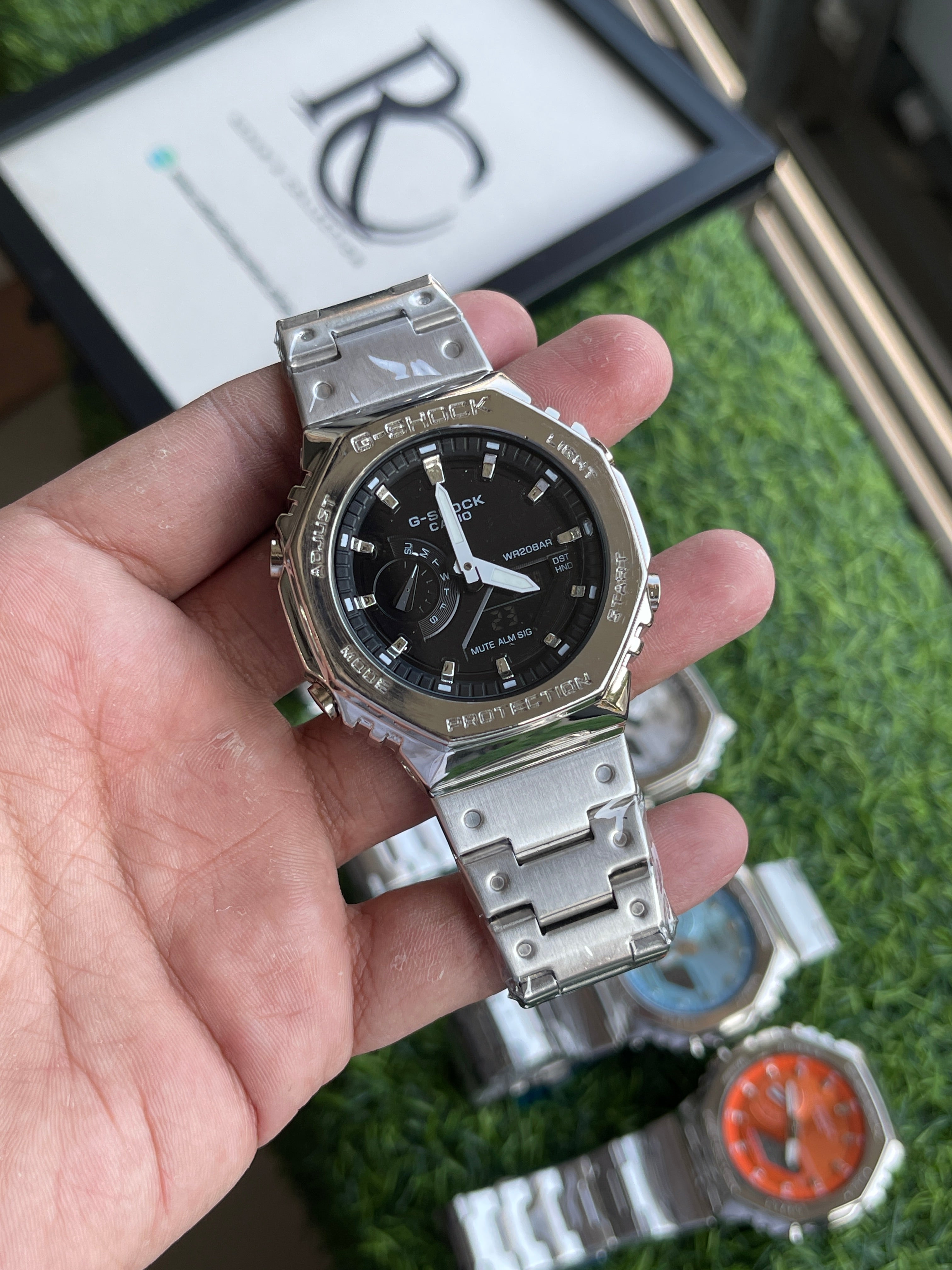 RC Casiio G-Shok Metal Series – Black Dial | Stainless Steel Strap