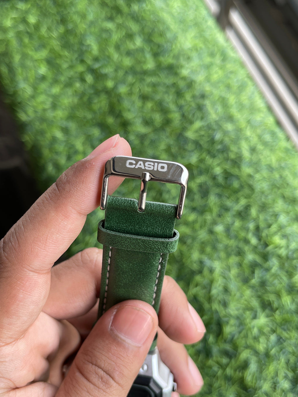 RC Casiio World Time Digital – Green Leather Edition