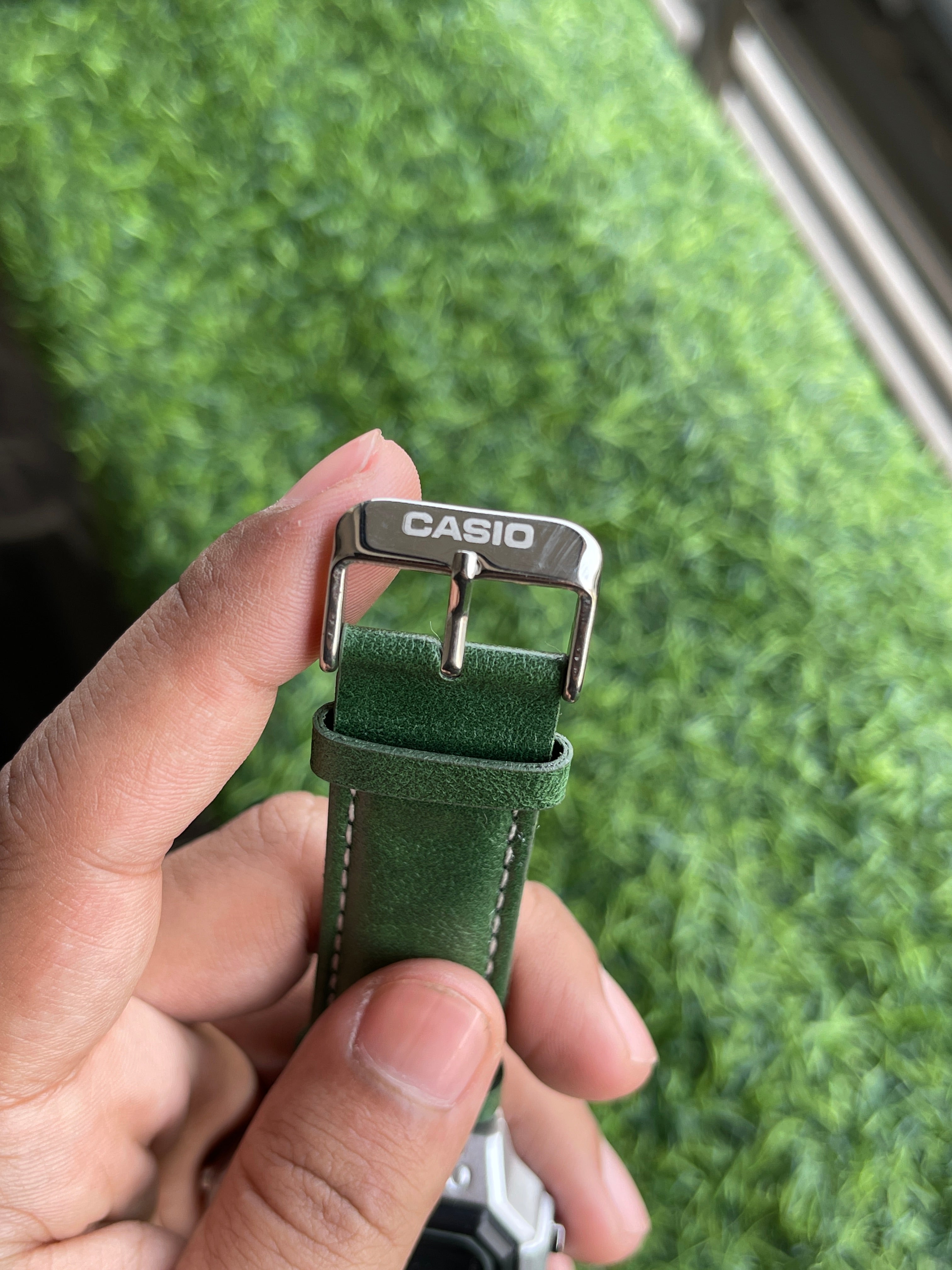 RC Casiio World Time Digital – Green Leather Edition