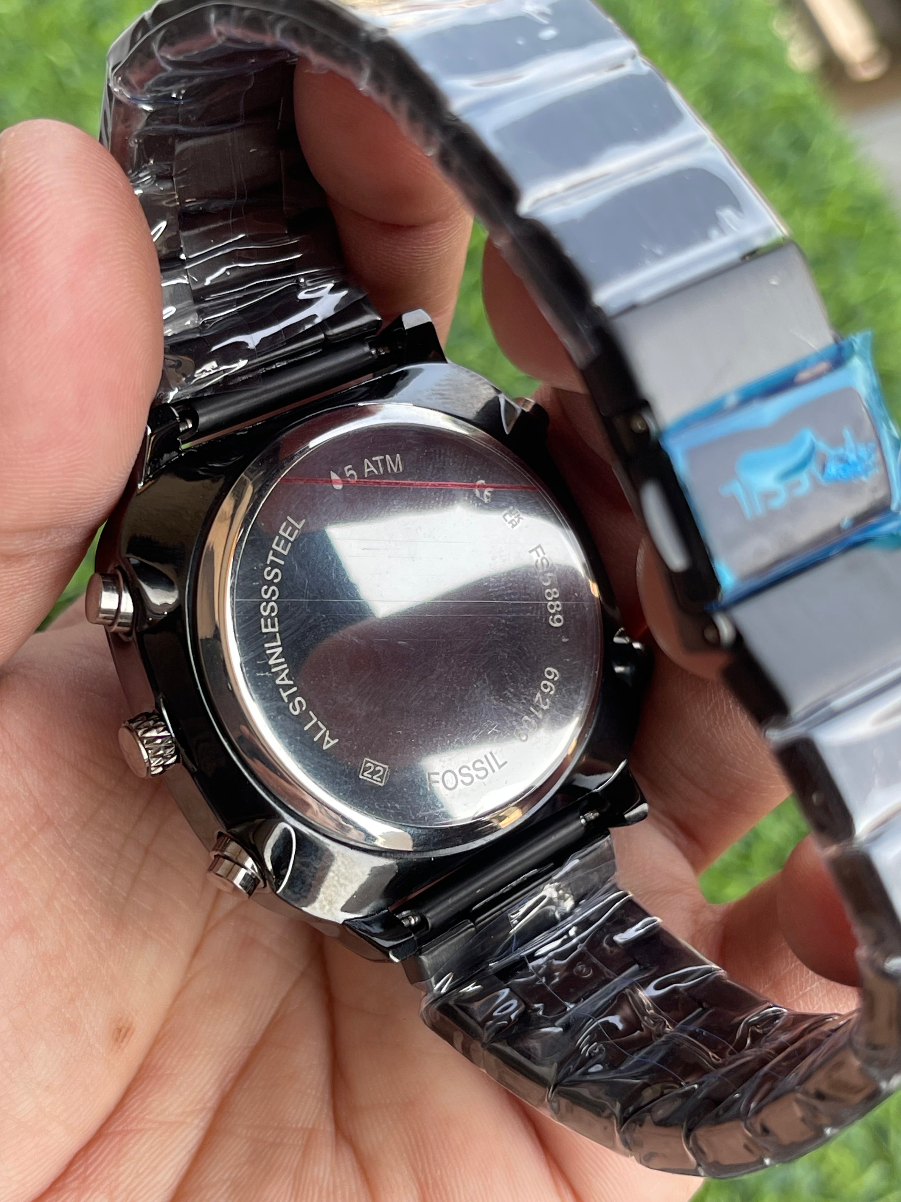 RC Fossiil Dual-Time Digital–Analog Watch – Black Edition