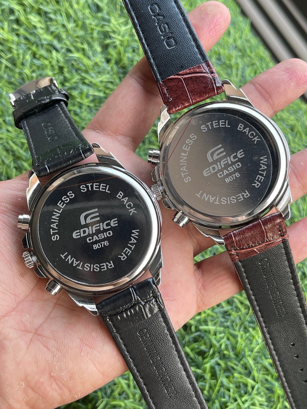 RC Casiio Edifiice Chronograph – Black Dial Leather Edition
