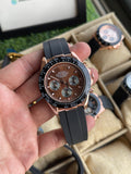 RC RLX Daytona – Rose Gold Case, Brown Dial (Quartz Model)