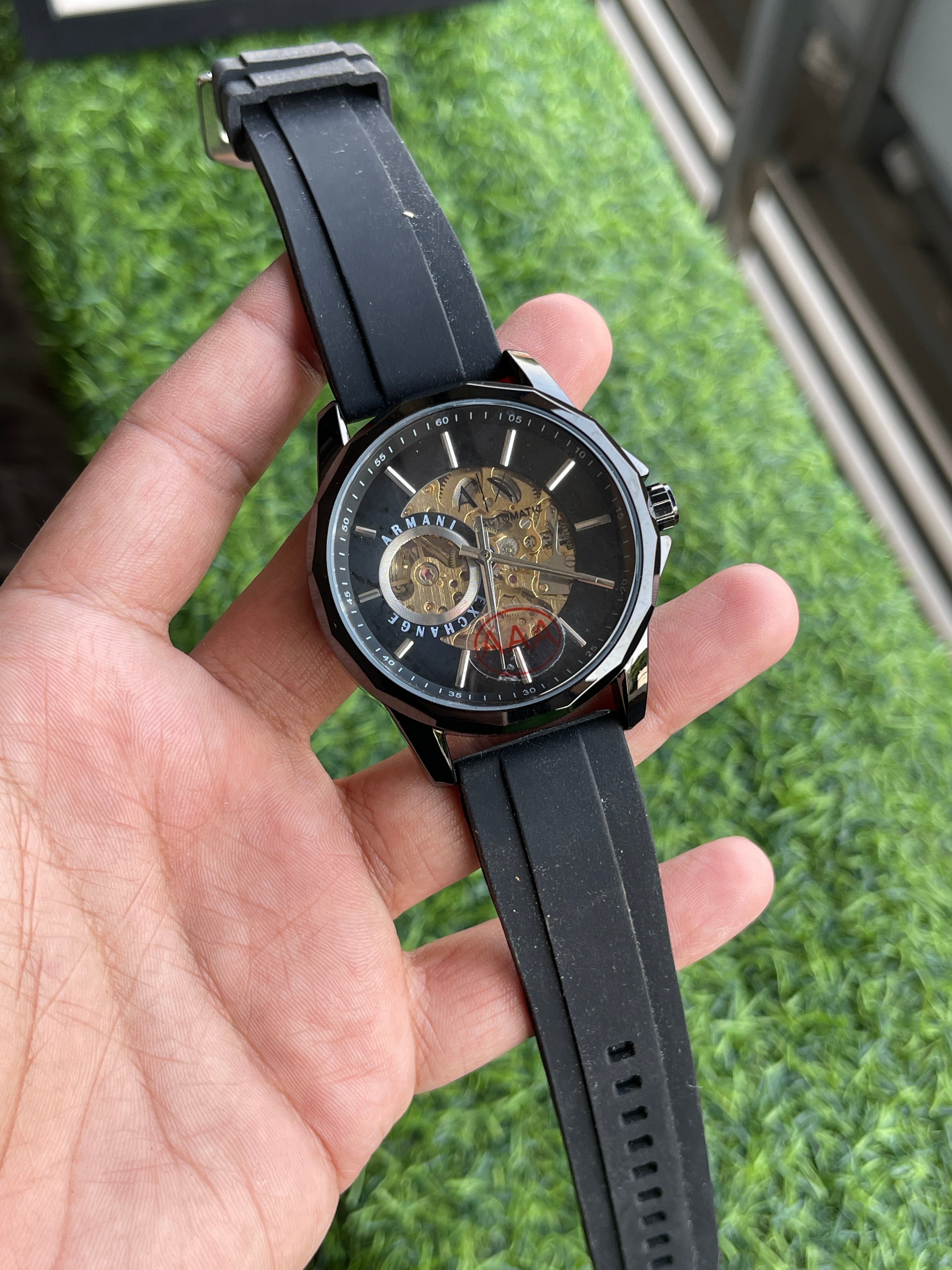 RC Armanii Exchaange Skeleton Dial Automatic – Black Edition