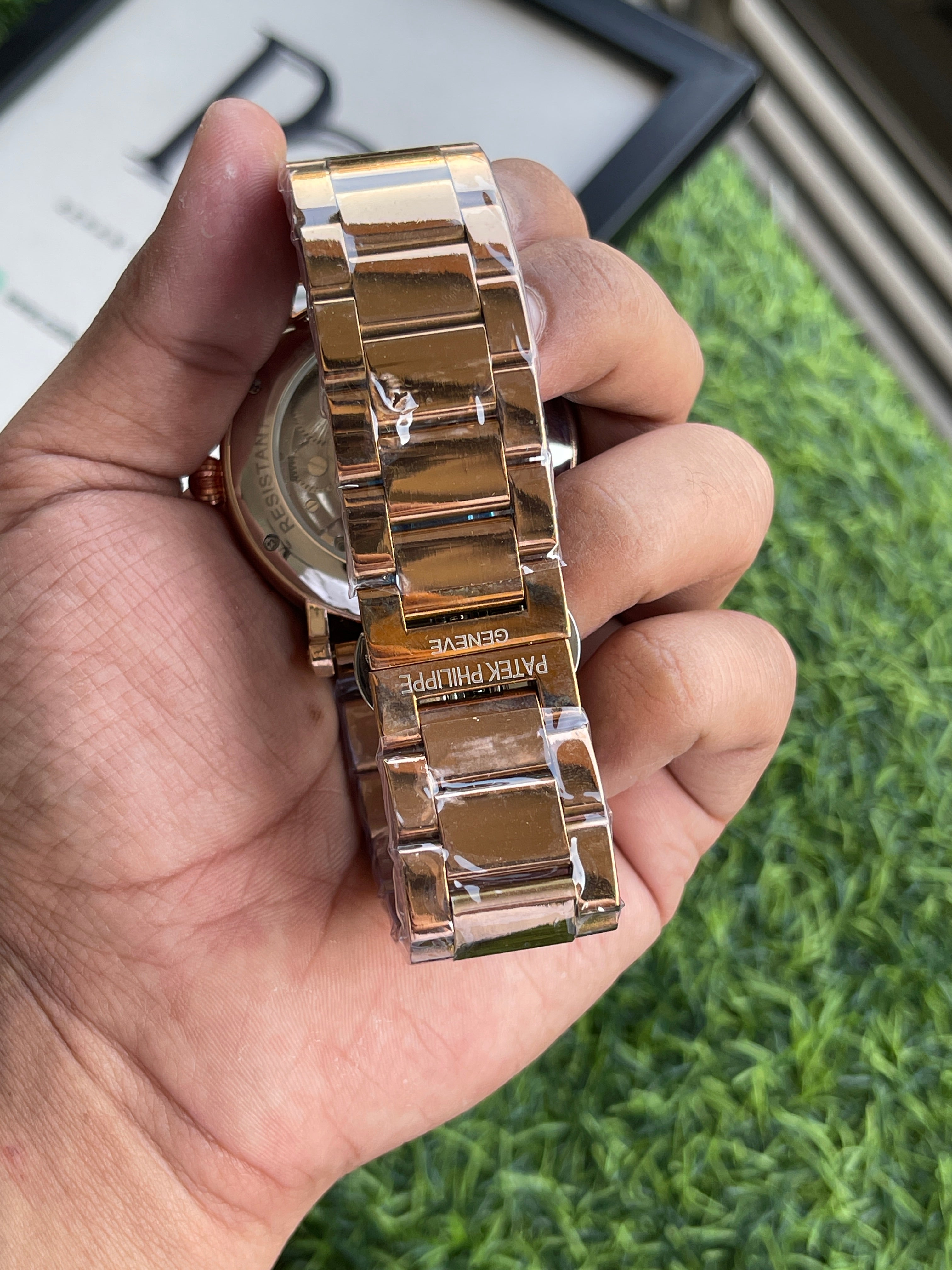 RC Patek Skeleton Automatic Gold Bracelet Watch