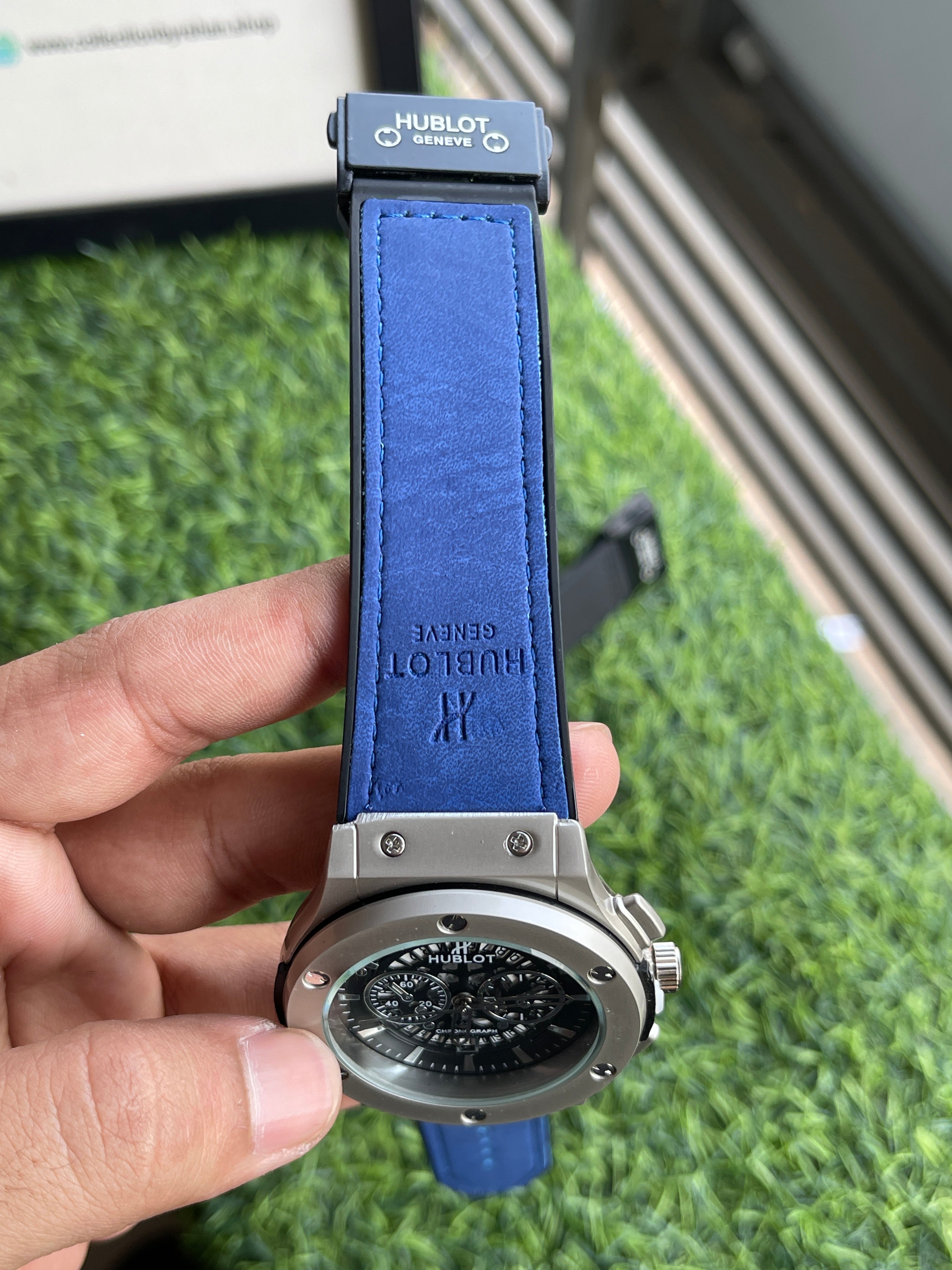 RC Hublt Classic Fusion Chronograph – Silver Case Blue Strap Edition