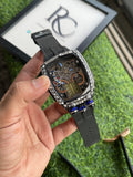 RC Jaacob & Co. Bugatti Skeleton Diamond Edition – Black Steel & Blue Accent