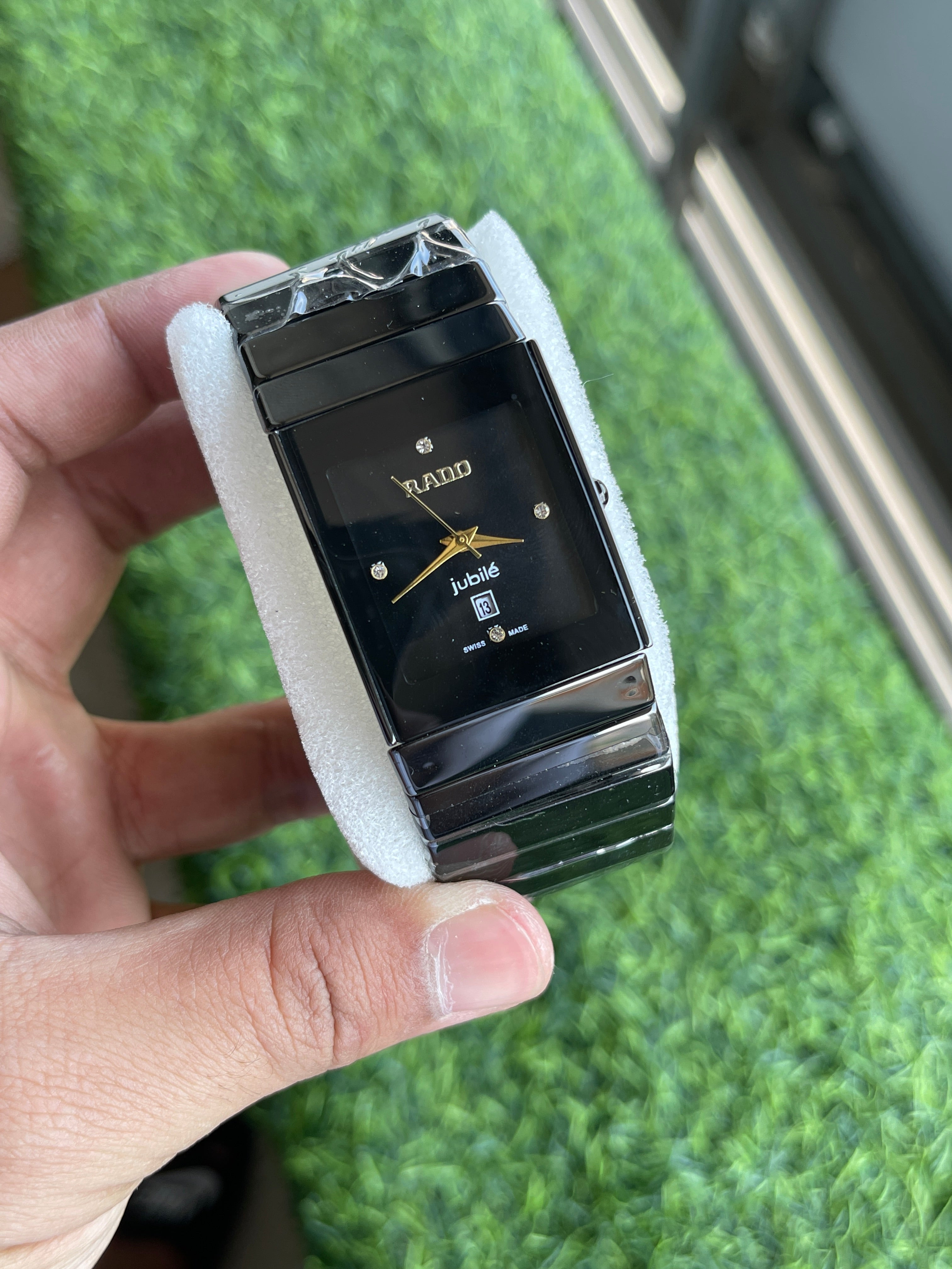 RC Raado Jubilee Black Ceramic Style Watch – Gold Hands